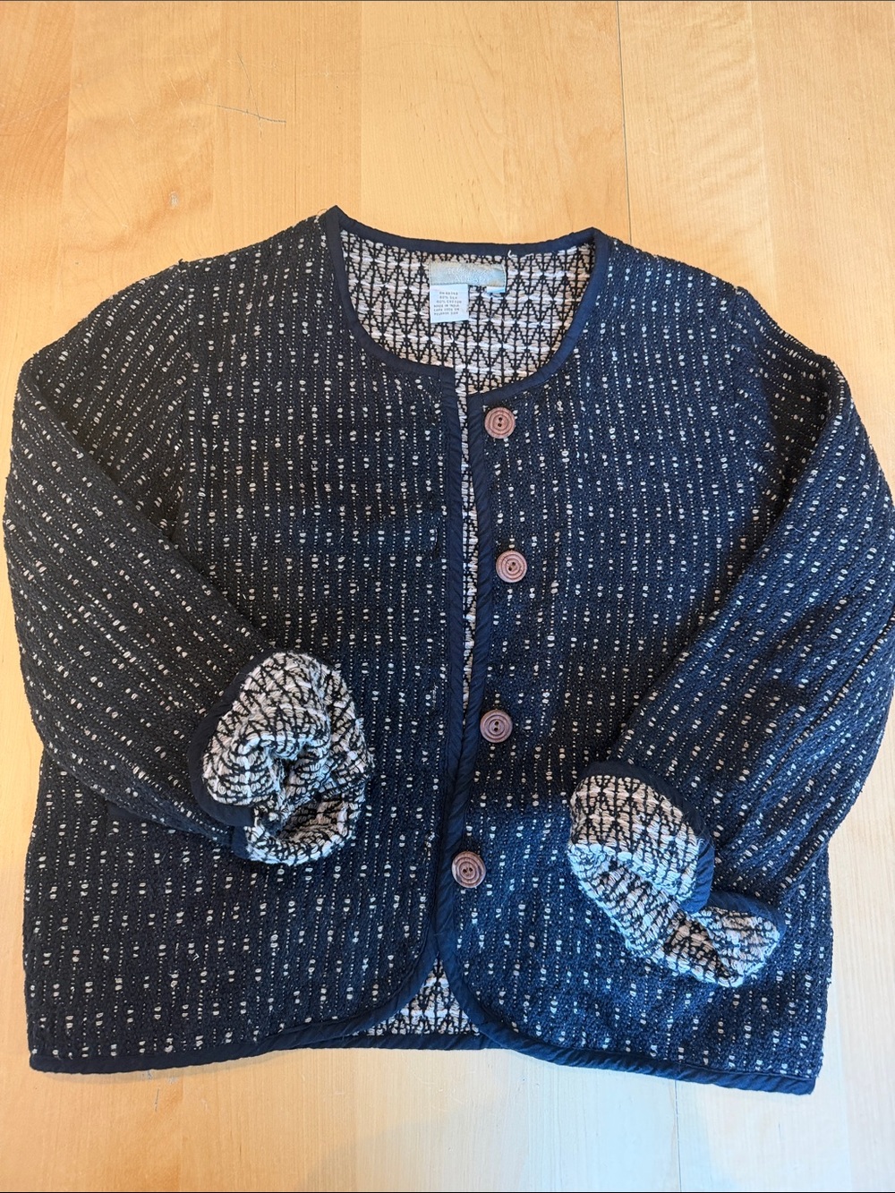 90s Vintage Women’s Cotton / Silk Woven Cropped Blazer